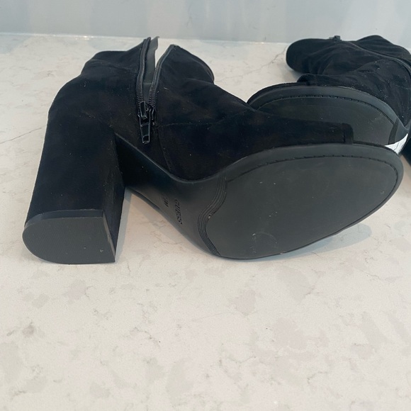 Guess Open Toe Suede Ankle Boots - Picture 6 of 10